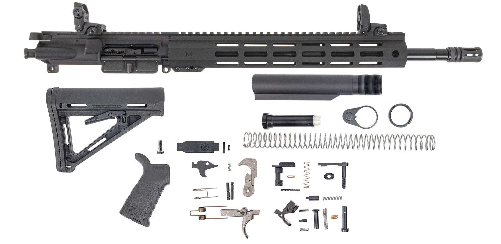 BLEM PSA 16" 5.56 NATO 1/7 Mid-Length Nitride 13.5" Lightweight Hex M-Lok MOE EPT Rifle Kit W/MBUS Sight Set - Palmetto State Armory
