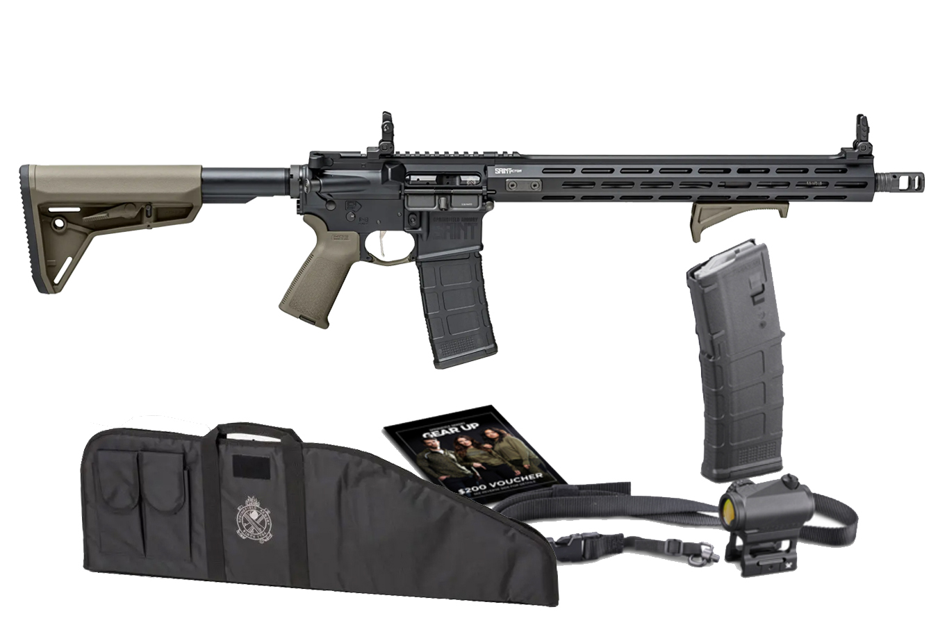 Springfield Saint Victor 5.56 NATO 16" 30rd Rifle Gear Up, OD Green - STV916556GP-GU23 - Springfield Armory