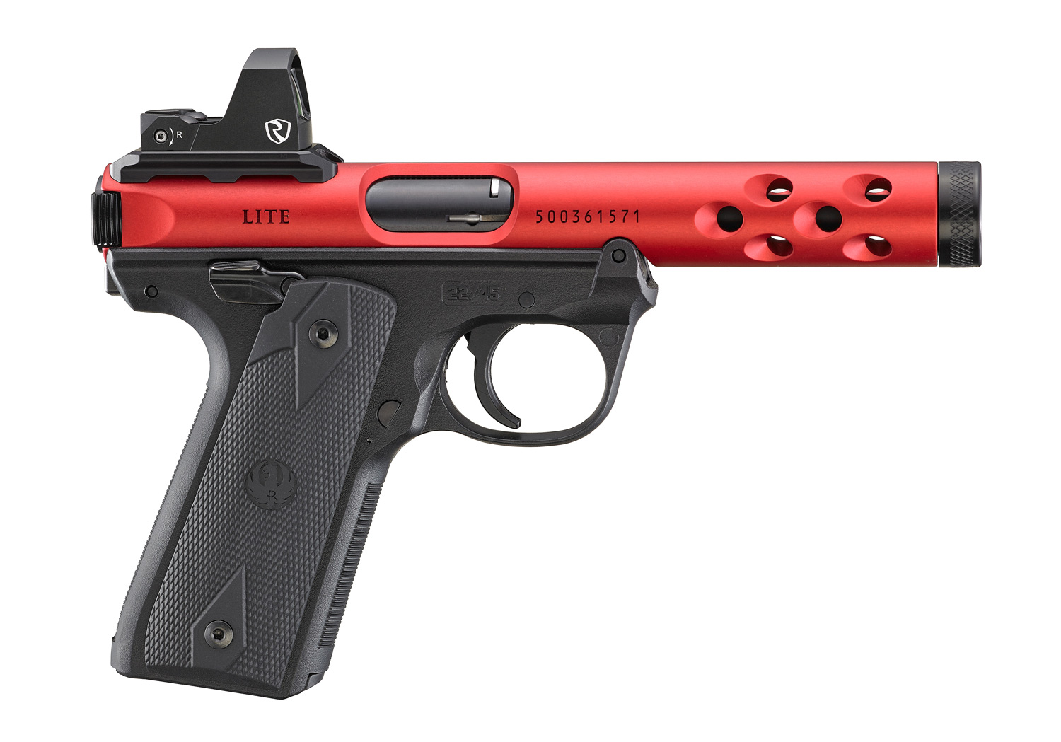 Ruger MKIV 22/45 Lite .22LR 4.4" 10rd Pistol w/ Riton Red Dot, Red/Black- 43946 image