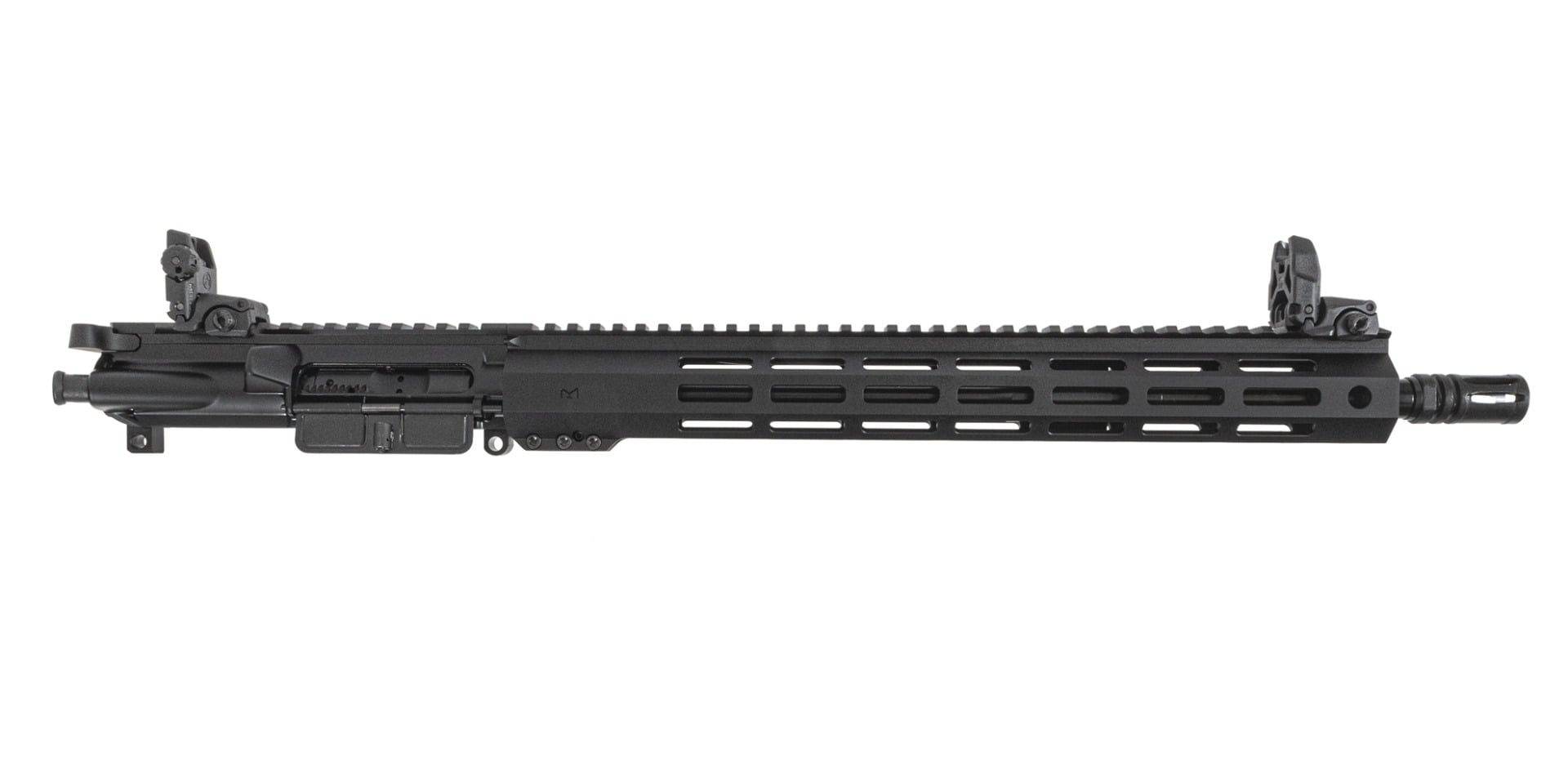 PSA 16" Mid Length 1/7 Nitride 15" Lightweight Hex M-lok Upper with MBUS sight set, BCG, & CH - Palmetto State Armory