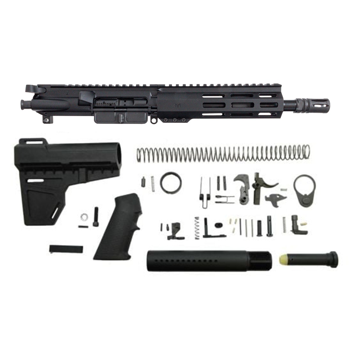 PSA 8.5" Pistol-length 300AAC Blackout 1/7 Nitride 7" Lightweight Hex M-Lok Classic Shockwave Pistol Kit - Palmetto State Armory