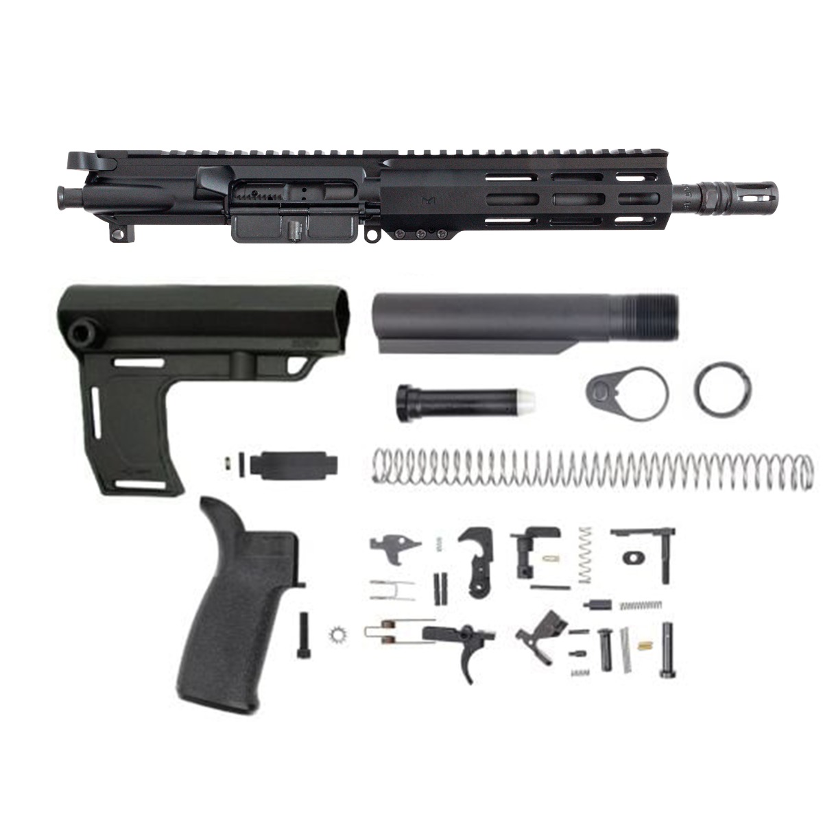 PSA 8.5" Pistol-length 300AAC Phosphate 7" Lightweight Hex M-Lok MFT Battlelink Pistol Kit - Palmetto State Armory