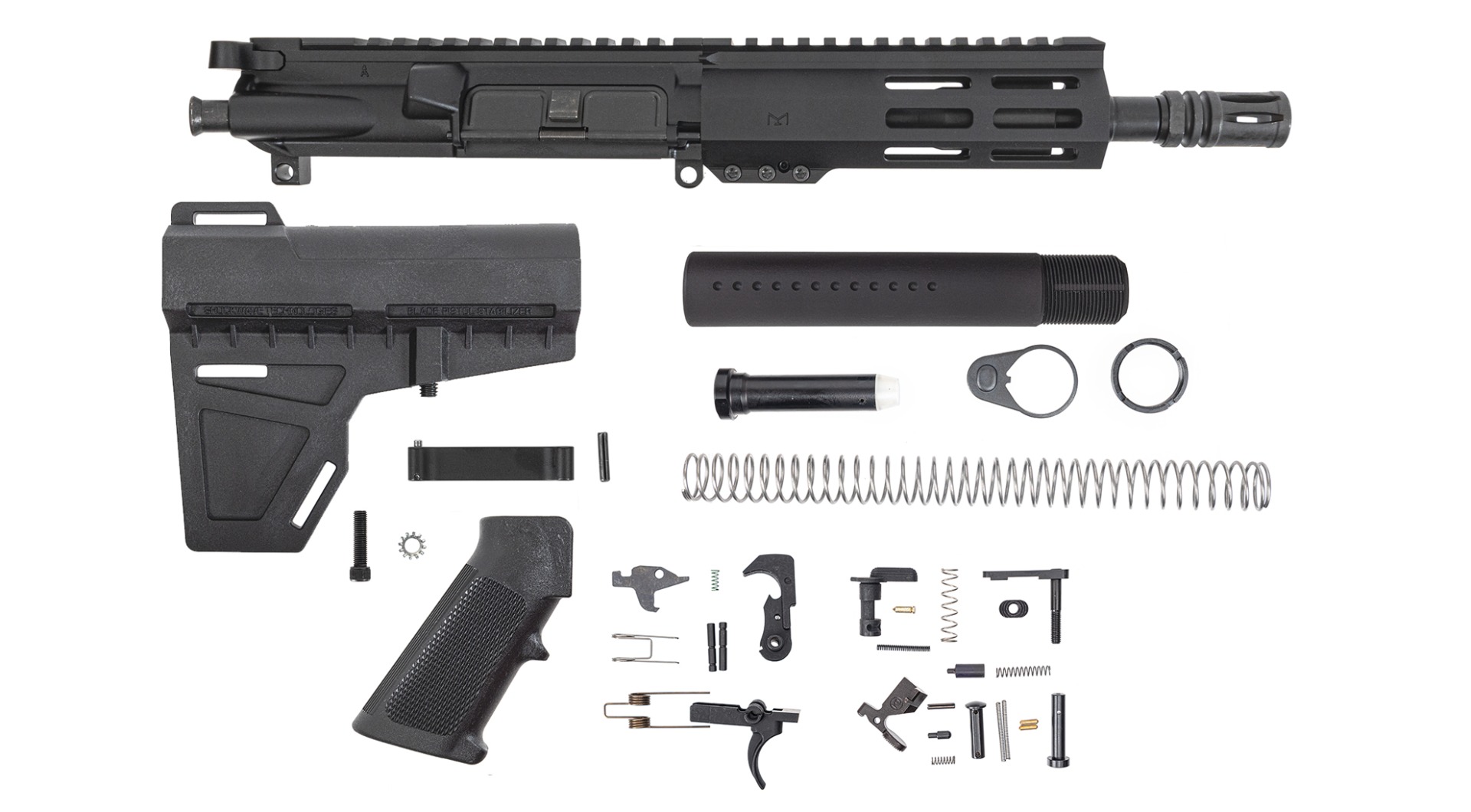 PSA 7.5" Pistol-Length 5.56 NATO 1/7 Nitride 6" Lightweight Hex M-Lok Classic Shockwave Pistol Kit