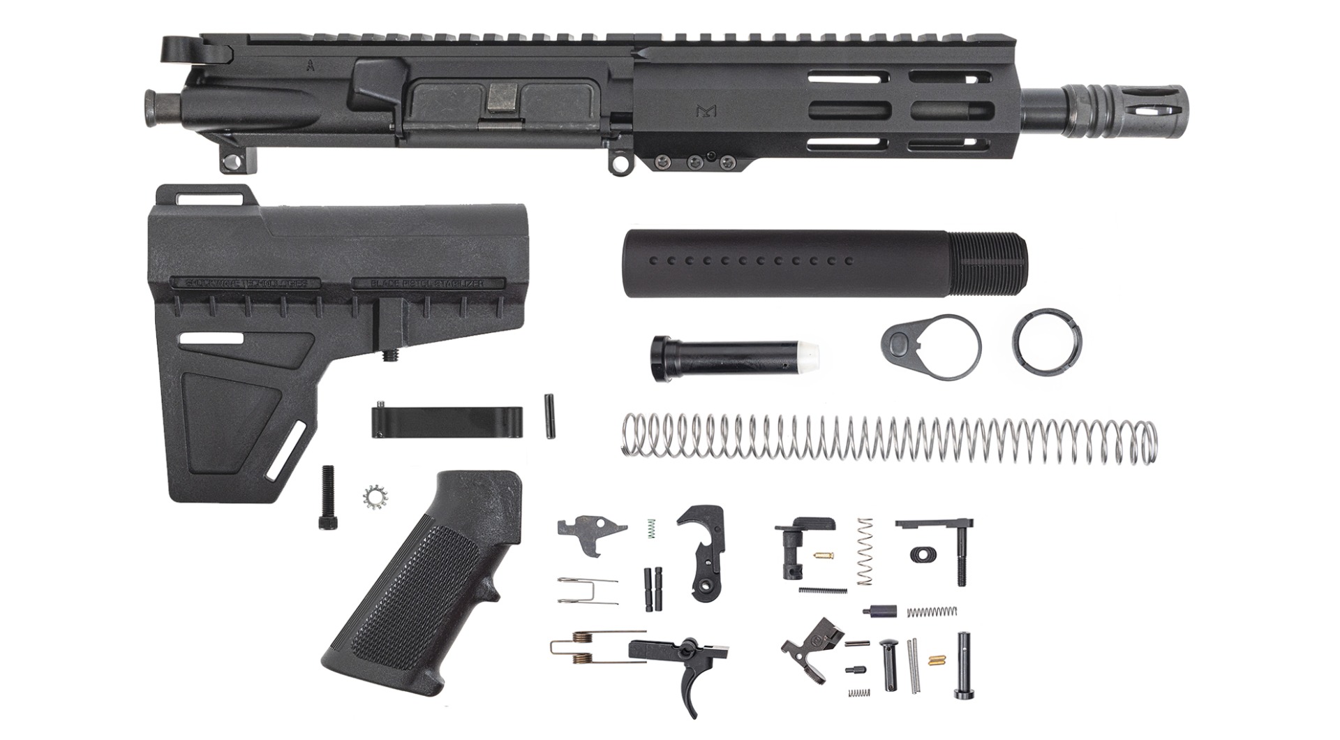 PSA 7.5" 300AAC Blackout 1/7 Nitride 6" Lightweight Hex M-Lok Classic Shockwave Pistol Kit - Palmetto State Armory