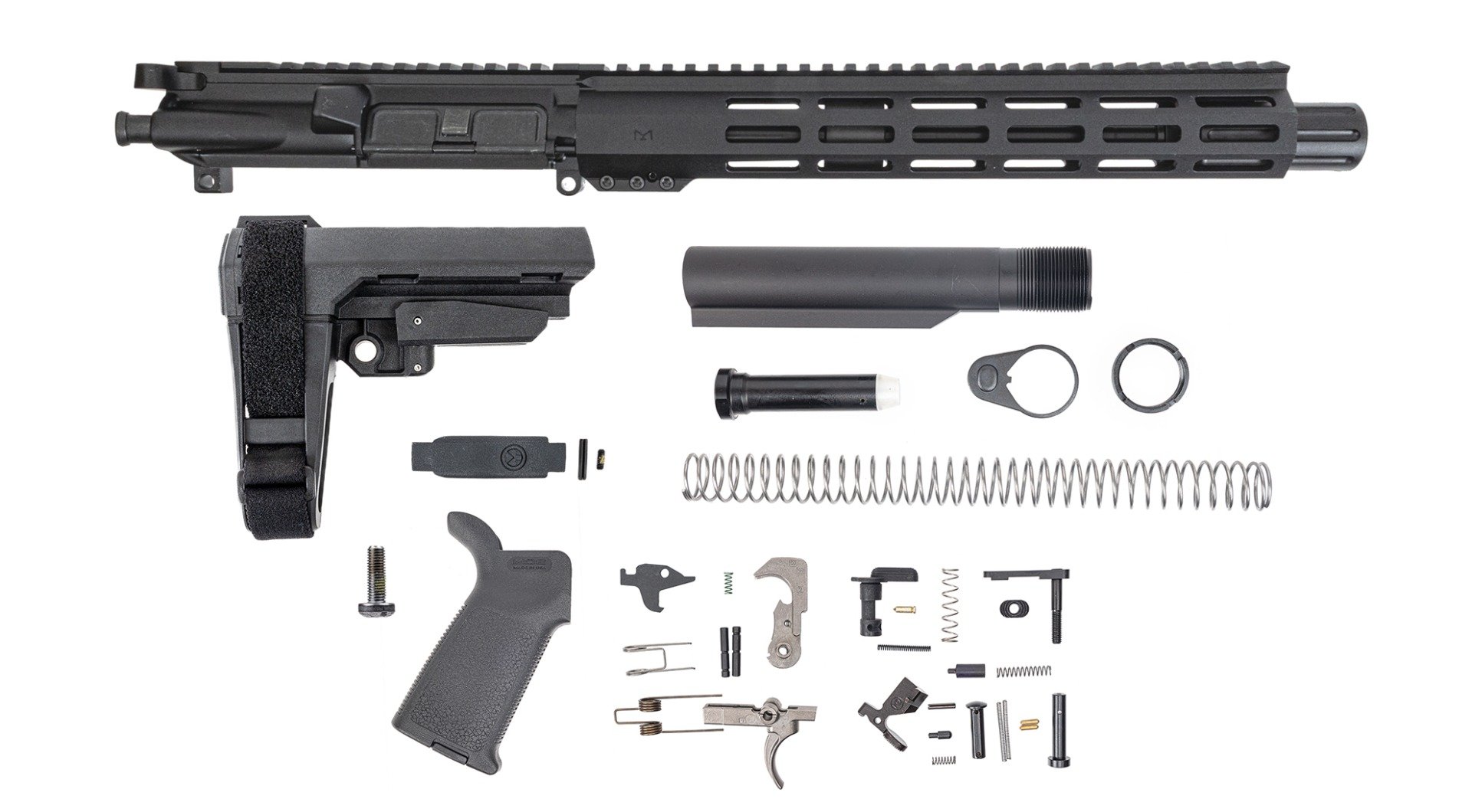 PSA 10.5" Pistol-Length 300AAC Blackout Nitride 12" Slant Hex M-Lok MOE EPT SBA3 Pistol Kit - Palmetto State Armory
