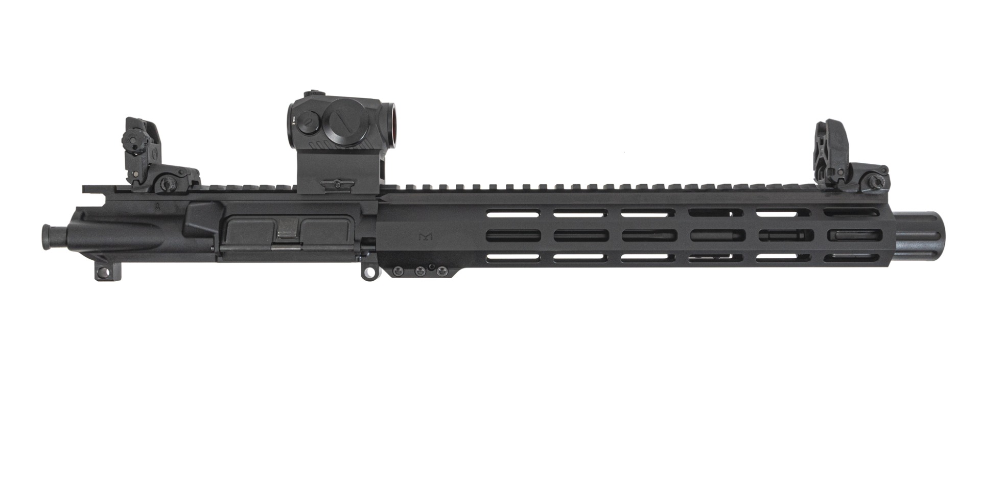 PSA 10.5" Carbine-Length 5.56 NATO 1/7 Nitride 12" Lightweight Hex M-Lok Upper W/ MBUS Sight Set & Romeo 5 No BCG or CH - Palmetto State Armory