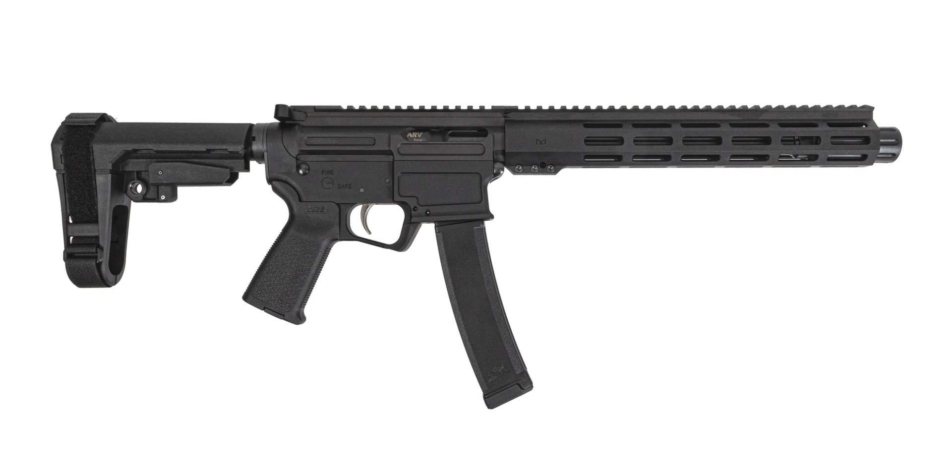PSA AR-V 10.5" 9mm 1/10 12" Lightweight Hex M-Lok MOE EPT SBA3 Pistol