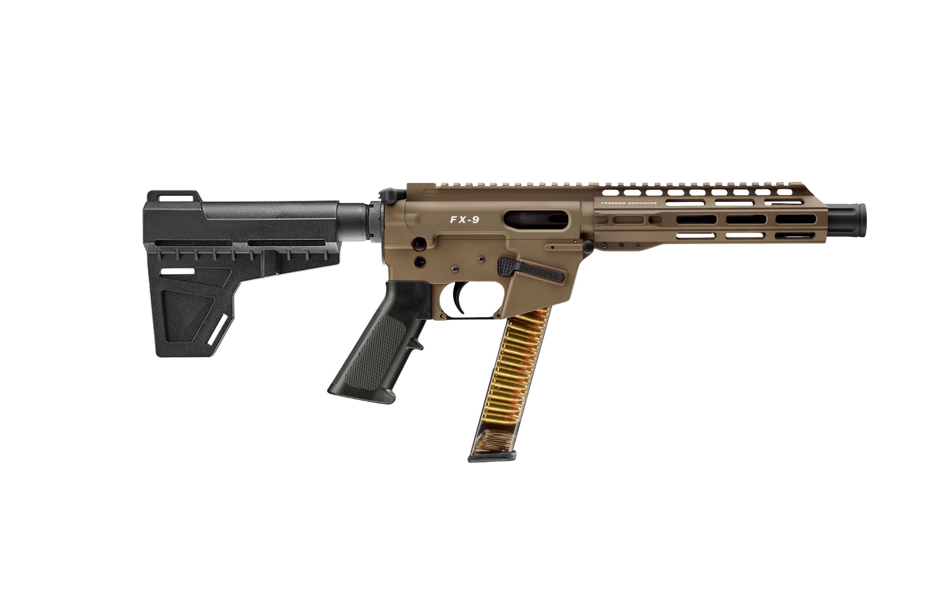 Freedom Ordnance FX-9 9mm 8" 30rd Pistol, Flat Dark Earth - FX9P8FDE - Freedom Ordnance