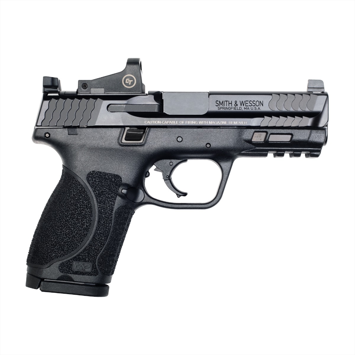S&W M&P9 M2.0 Compact 9mm 4" 15rd Pistol w/ 5MOA CT Red Dot, Black - 13381 - Smith & Wesson