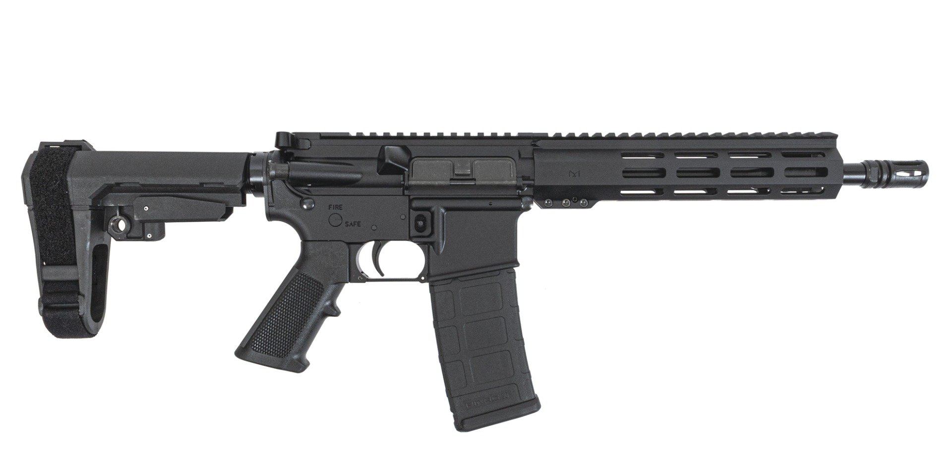 PSA 10.5" Carbine-Length 5.56 NATO 1/7 Nitride 9" Lightweight Hex MLOK Classic SBA3 Pistol - Palmetto State Armory