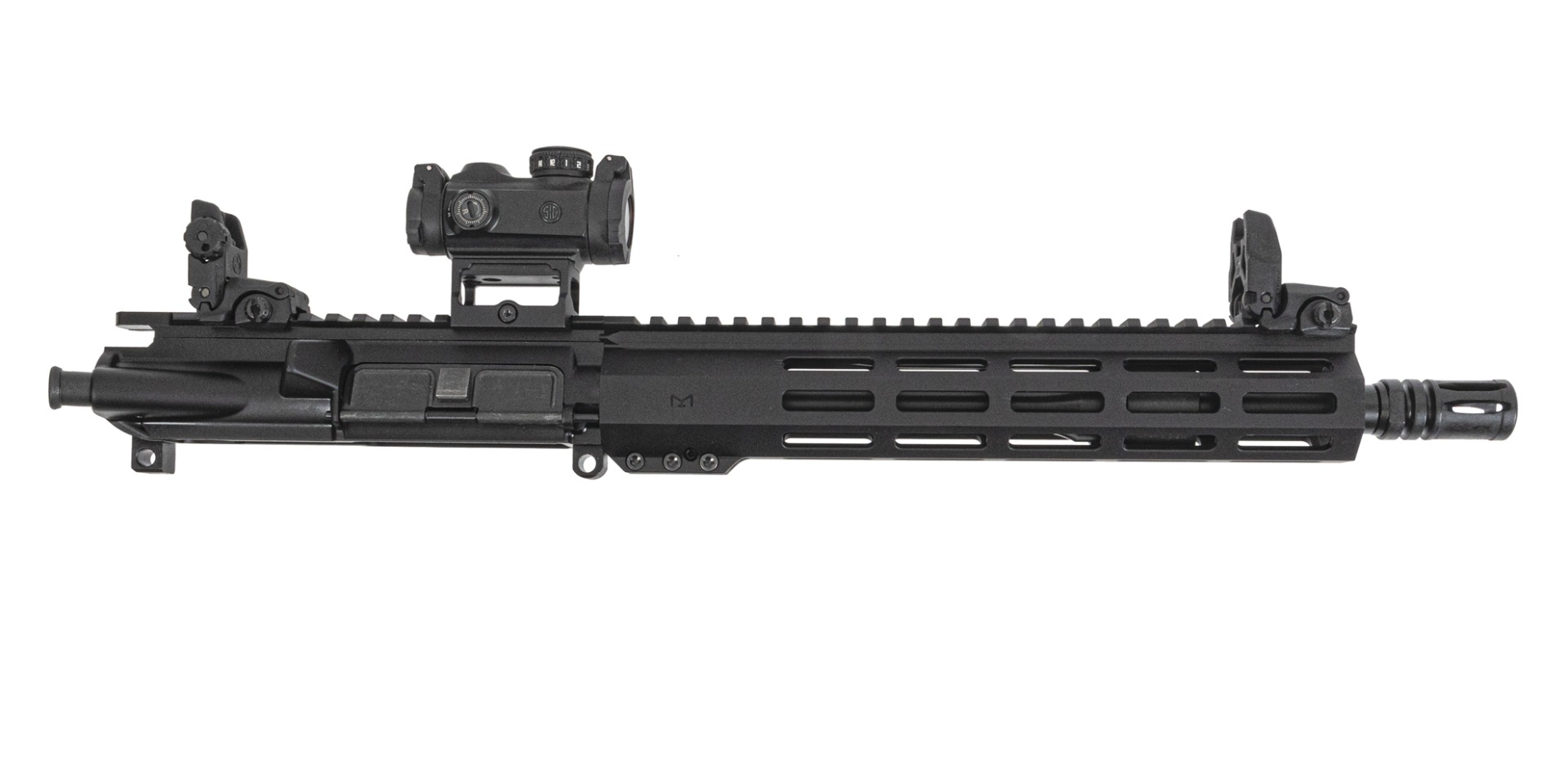 PSA 11.5" Carbine-Length 5.56 1/7 Phosphate 10.5" Lightweight Hex M-Lok Upper W/MBUS Sight Set & Romeo MSR No BCG or CH - Palmetto State Armory