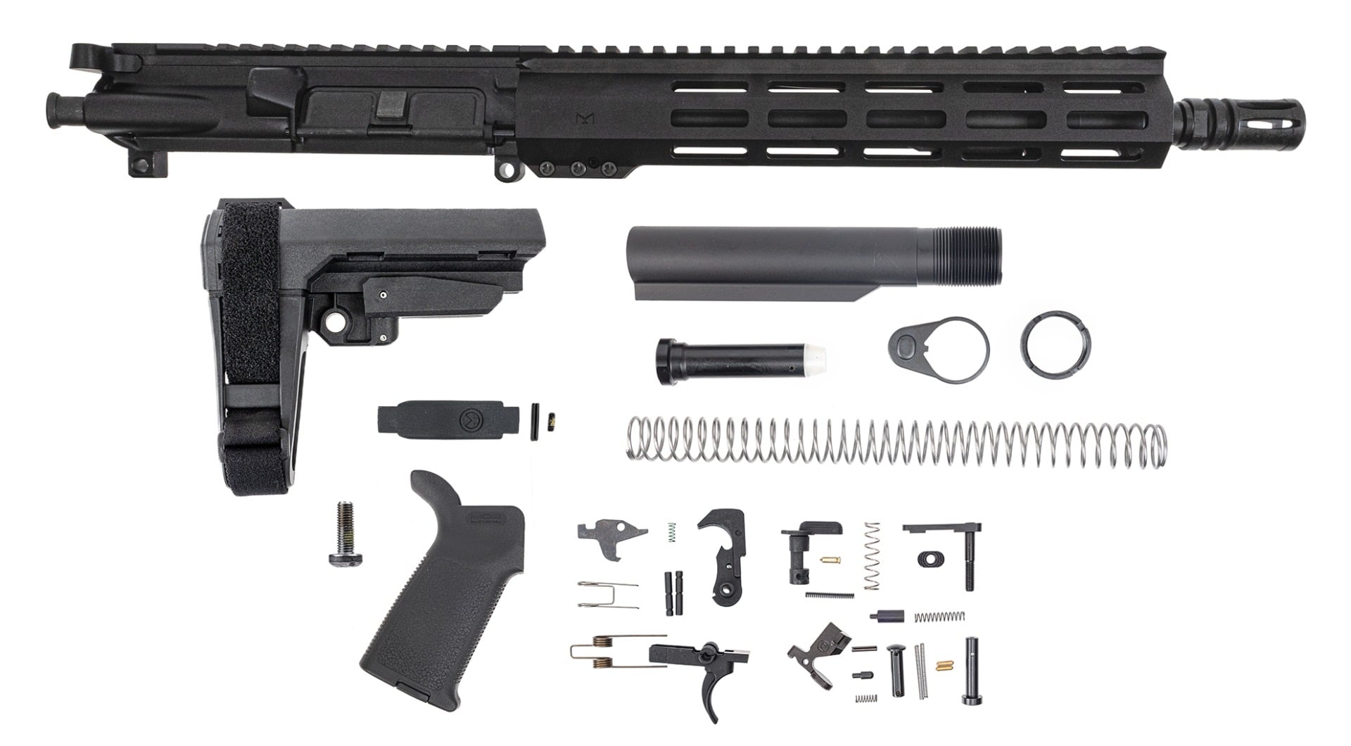 PSA 11.5" 5.56 1/7 Phosphate 10.5" Lightweight Hex M-Lok MOE SBA3 Pistol Kit - Palmetto State Armory