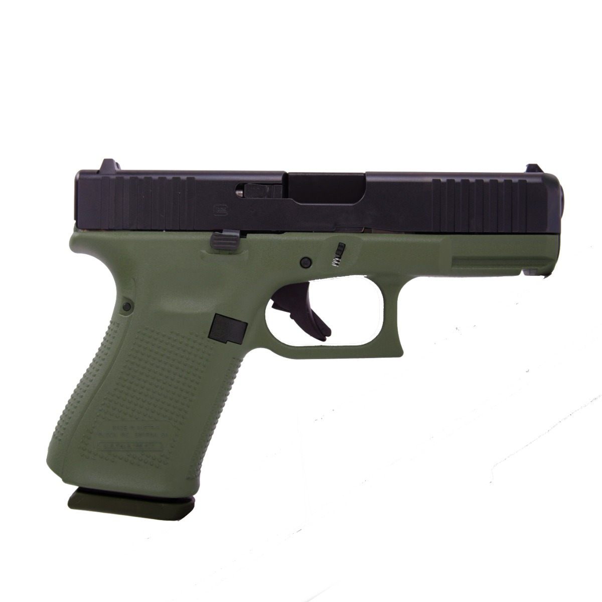 Glock G19 Gen5 9mm 4" 15rd Pistol, Battlefied Green - UA195S203BFG - Glock