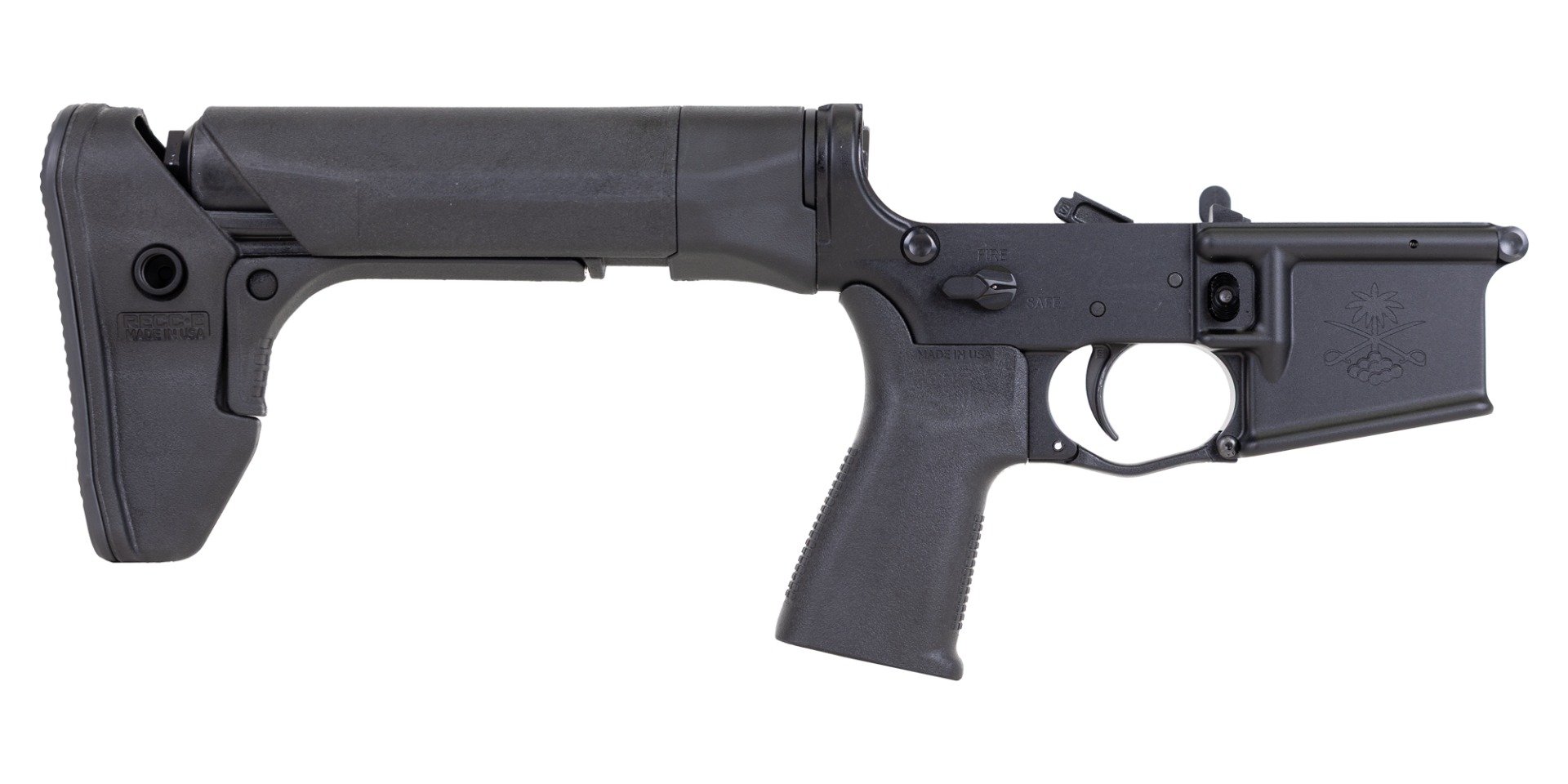 PSA Sabre-15 Forged Lower with Reptilia Stock and Grip - Black - Palmetto State Armory