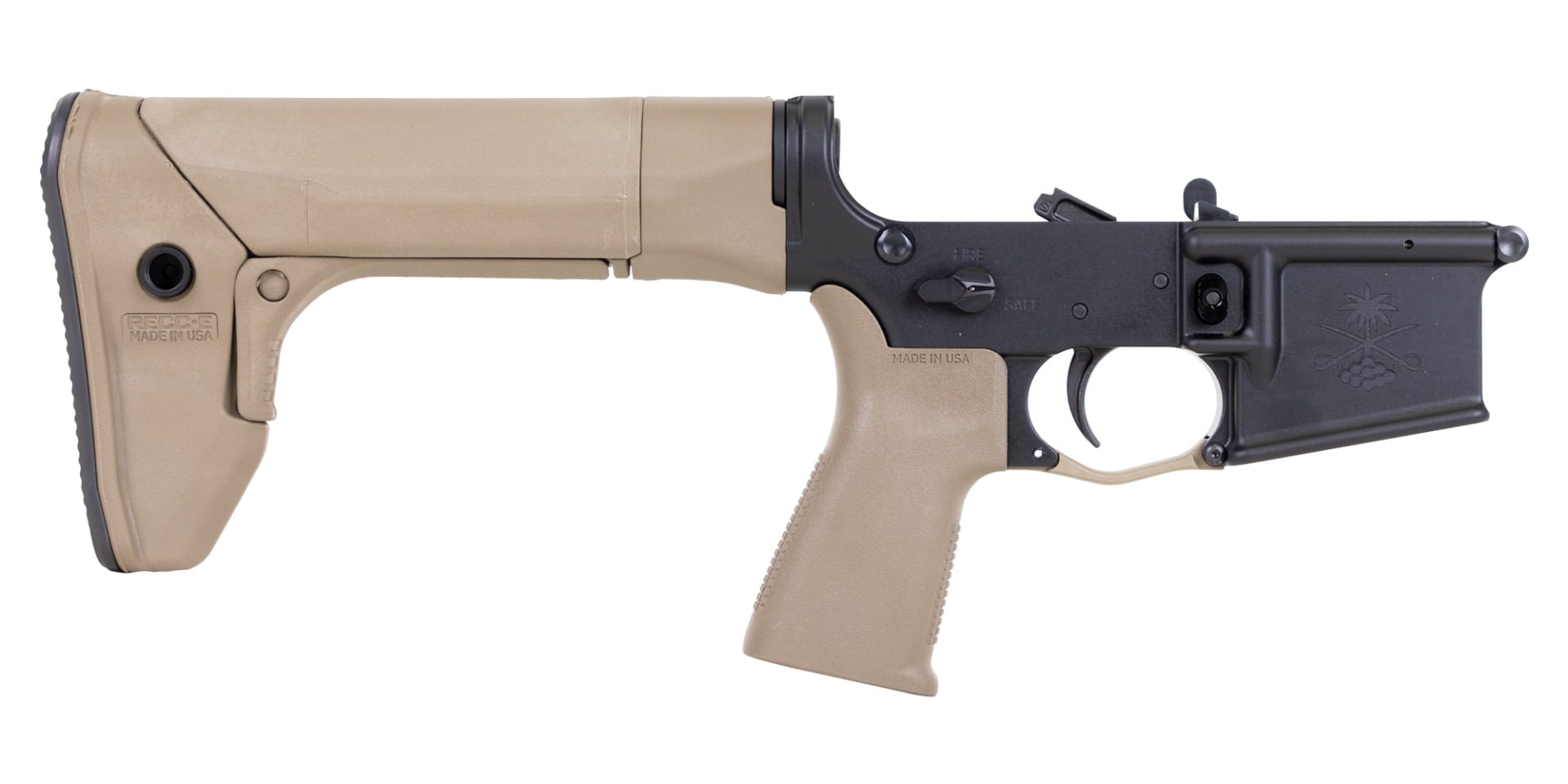 PSA Sabre-15 Forged Lower with Reptilia Stock and Grip - FDE - Palmetto State Armory