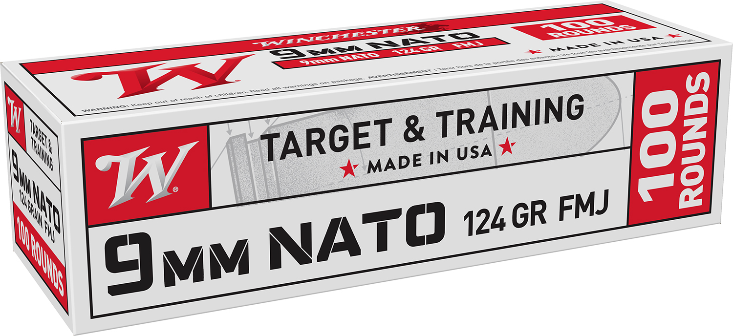 Winchester Ammo 9mm 124 gr Full Metal Jacket 100 Per Box - W9NATOVP - Winchester