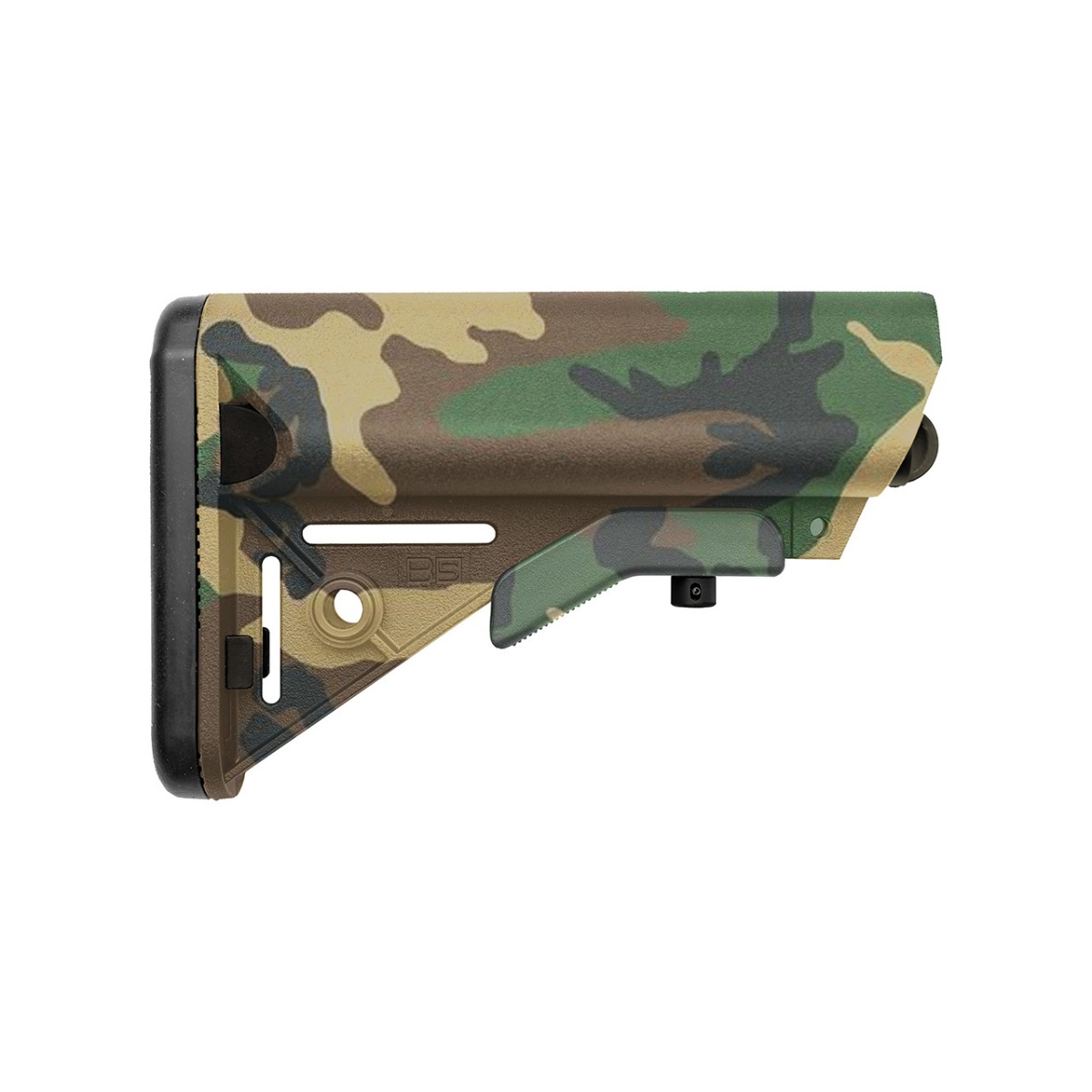 B5 Systems SOPMOD Enhanced Stock, Woodland Camo - SOP-1188 - B5 Systems