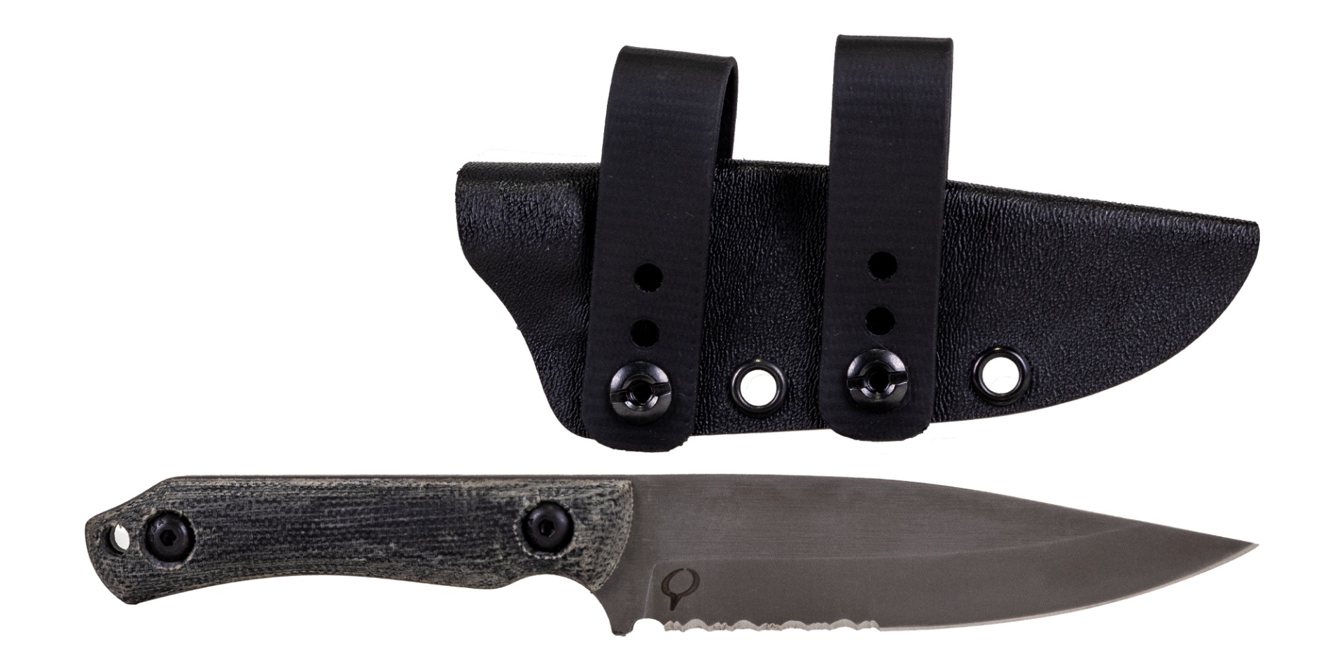 Kronos Crossfade Serrated Fixed Blade Knife, Black