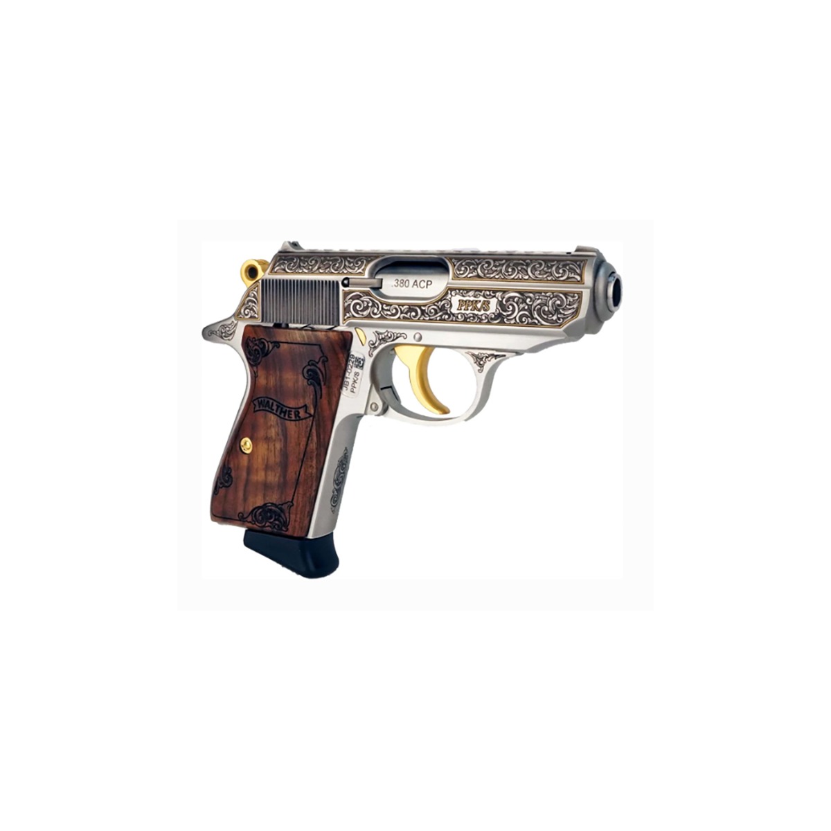 Walther PPK/S Exquisite 380 ACP 3.3" 7rd Pistol, Engraved   - 4796017 - Walther