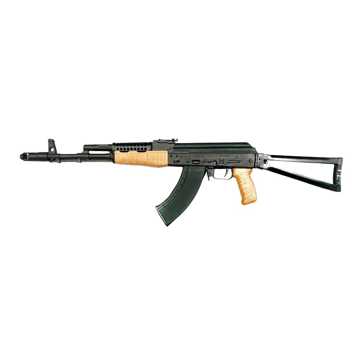 Kalashnikov USA 7.62x39mm 16.33" 30rd Rifle, Black/Wood - KUSAKR-103SFSAW-TRI - Kalashnikov Usa