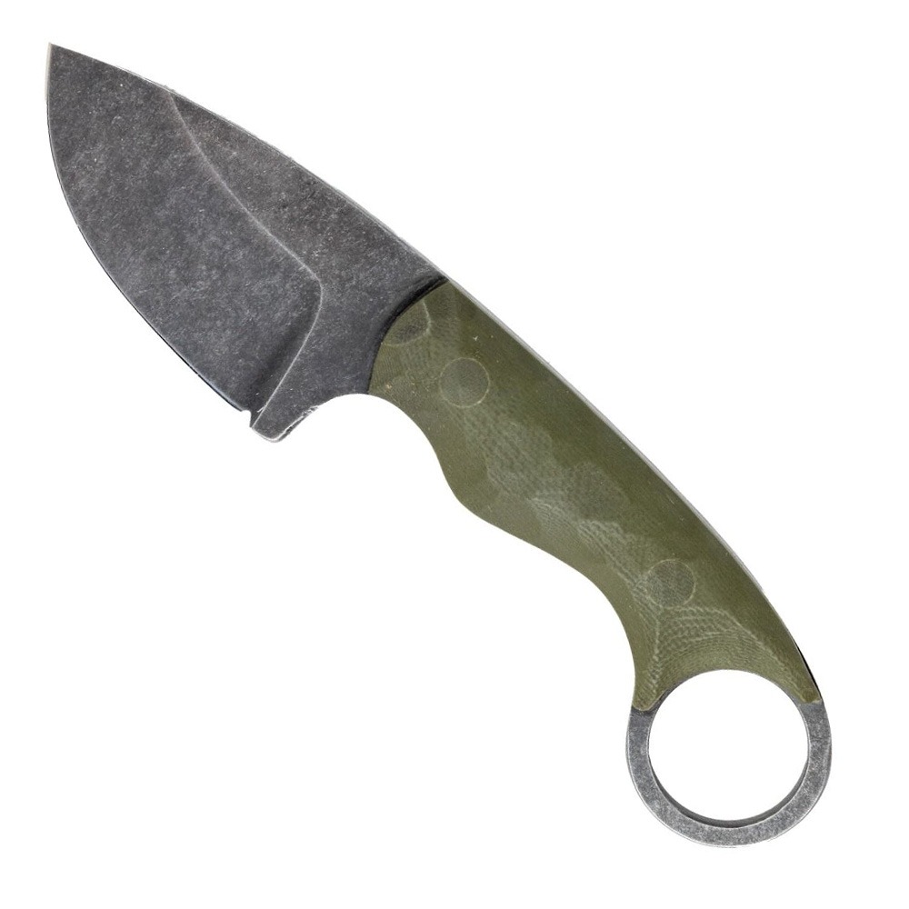 The Wizard Forge OD Green Gremlin Fixed Blade Knife w/ Tiger Stripe Kydex Sheath - GREODG013
