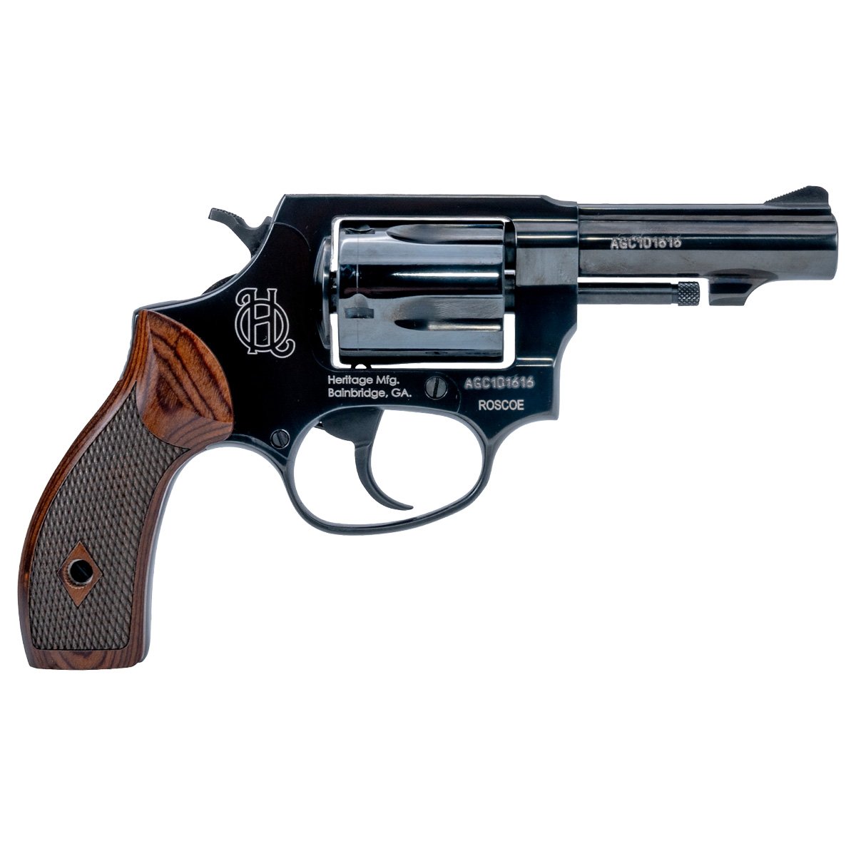 Heritage Roscoe .38 Special +P 3" 5rd Revolver, Black w/ Wood Grip - HR38B3W - Heritage