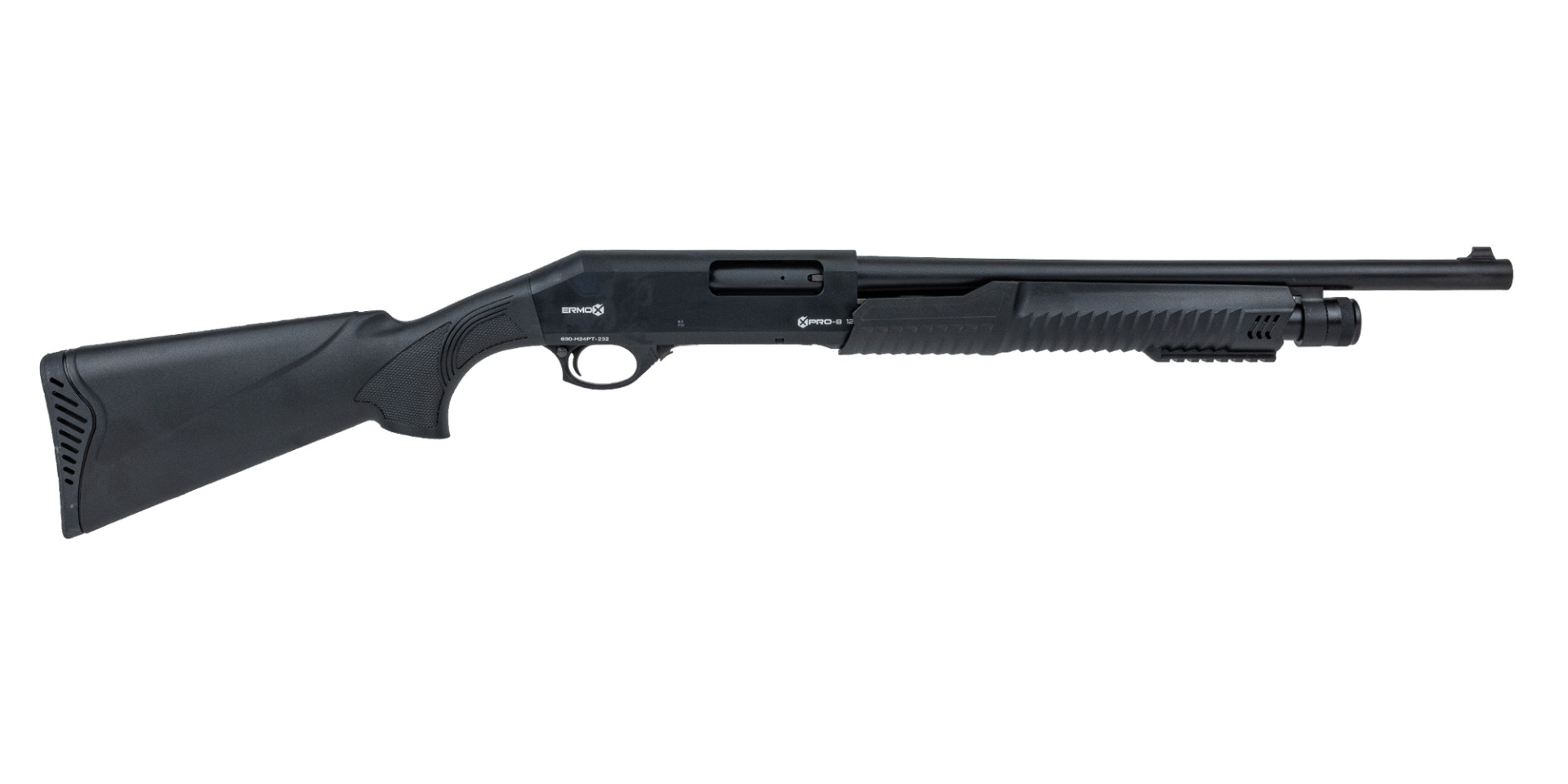 Ermox Defense XPro-B 12 12 Gauge 18.5" 5rd Pump Shotgun , Black - XPro-B12 - Ermox Defense