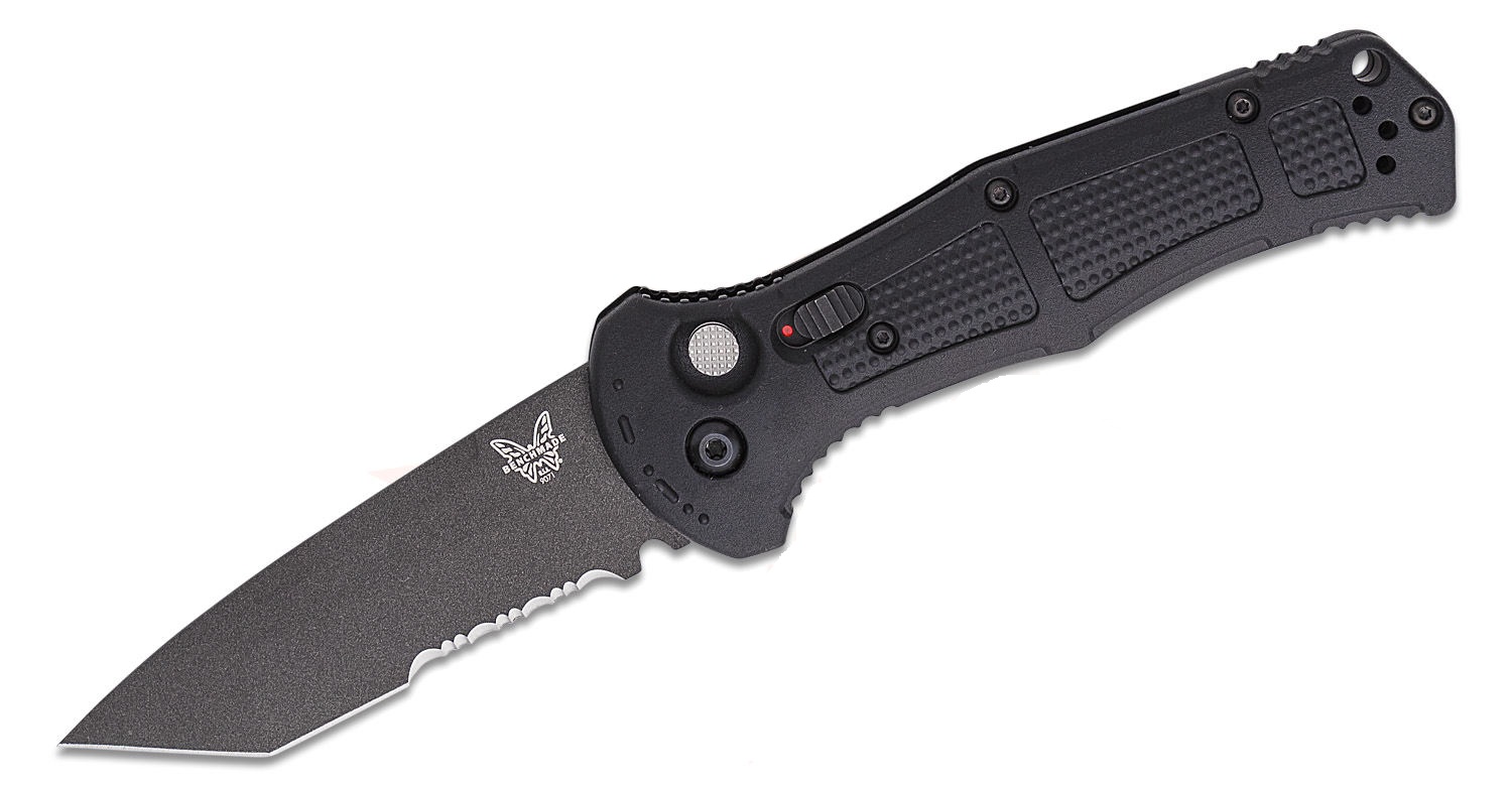 Benchmade Claymore Folding Tanto Knife Serrated, Black - 9071SBK - Benchmade