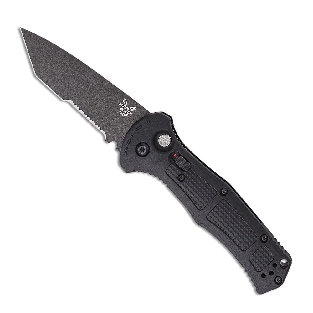 Benchmade Claymore Folding Tanto Knife Serrated, Black - 9071SBK - Benchmade