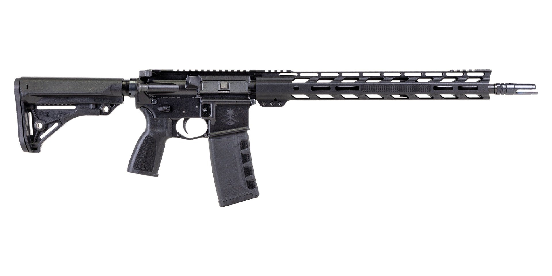 PSA "Sabre" Forged 16" 5.56 Nitride 15" Knurled Slant Rail Sabre Stock and Grip Rifle - Palmetto State Armory