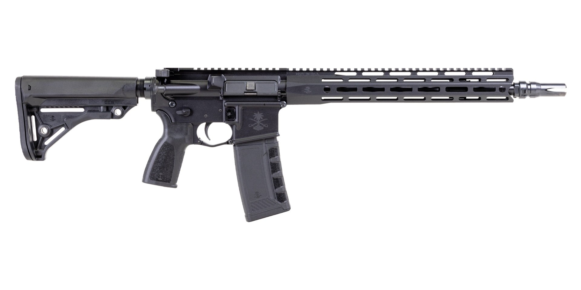 PSA "Sabre" Forged 13.7" 5.56 Nitride 13" Sabre Lock Up Rail and JMAC GFHC-E Pin/Weld Sabre Furniture Rifle - Palmetto State Armory