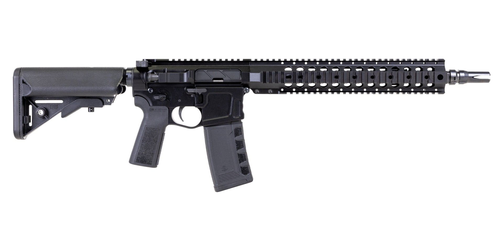 PSA "Sabre" Billet 13.7" Mid-Length 5.56 with 13" Quad Rail and JMAC GFHC-E Pin/Weld B5 Sop-Mod Rifle - Palmetto State Armory