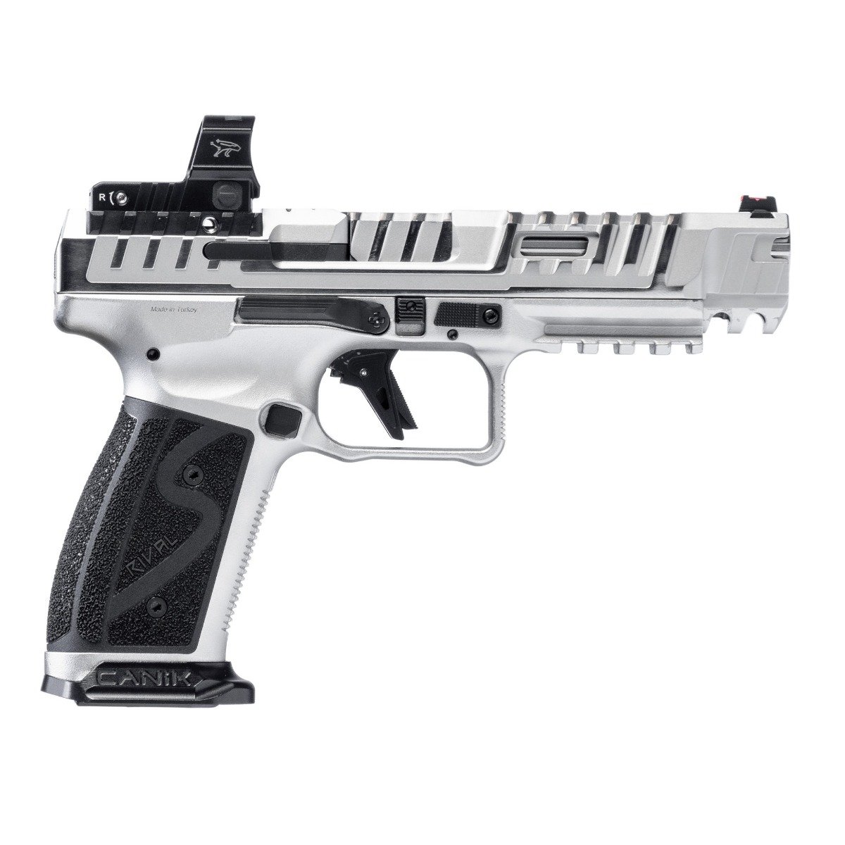 Canik SFx Rival-S 9mm Pistol 5" 18rd w/ Optic, Chrome - HG7607C-N - Canik
