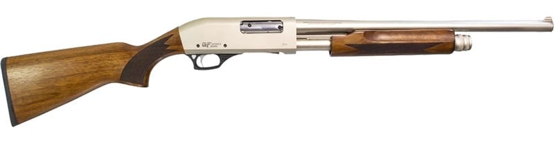 GForce Pumpernickel 12 Gauge 20" Pump Action, Nickel/Turkish Walnut - GForce Arms