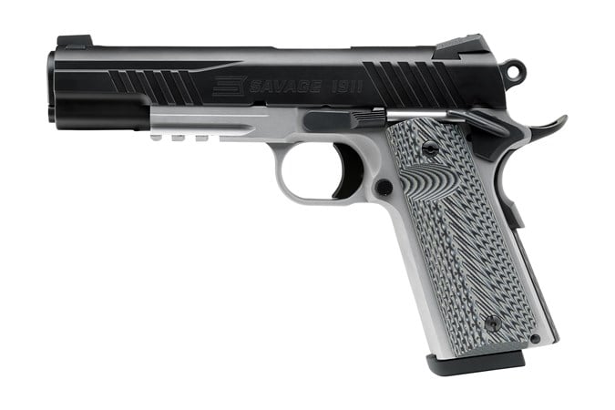 Savage 1911 Gov't Style w/ Rail .45ACP 5" 8rds, Black/Grey - 67207 - Savage Arms