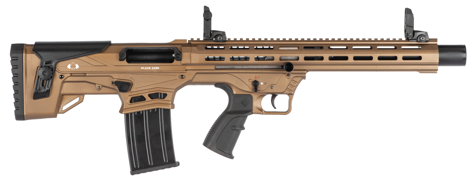 Black Aces Bullpup 12 Gauge 18.5" 5rds Shotgun, Bronze - BATBLPBR - Black Aces Tactical