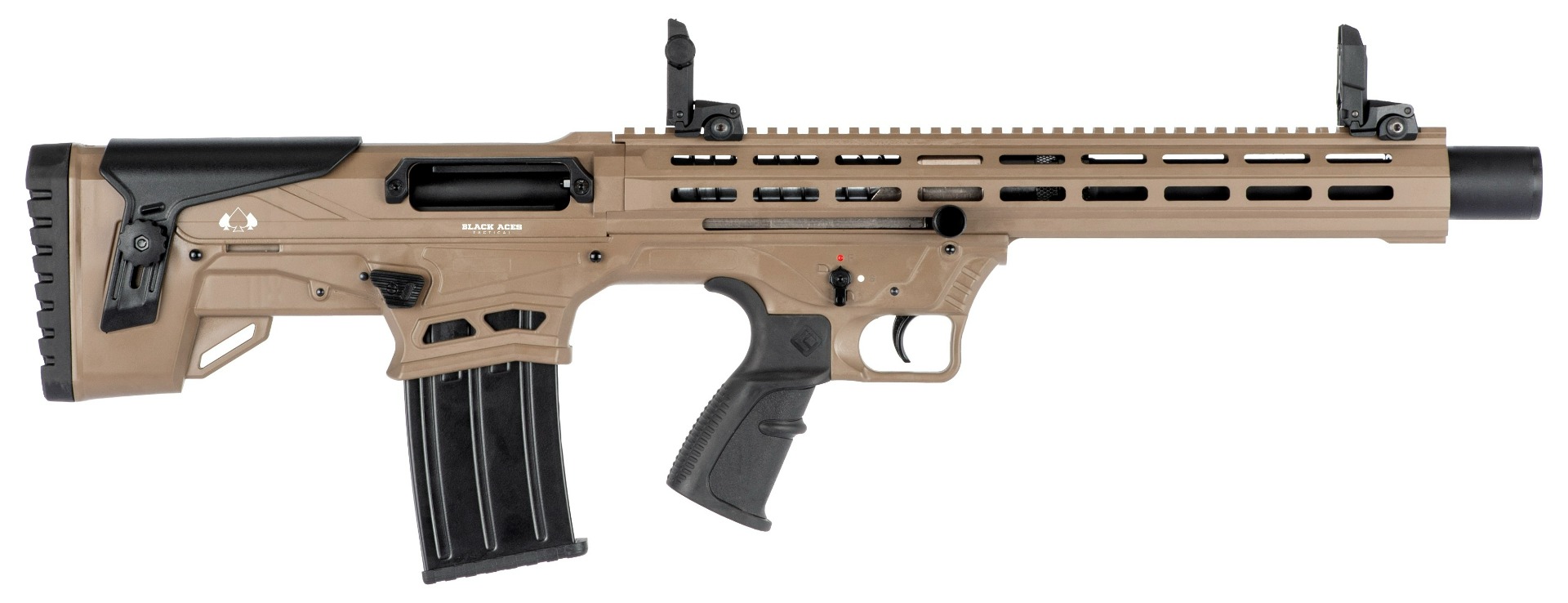 Black Aces Bullpup 12 Gauge 18.5" Semi-Auto 5rds, FDE - BATBLPBF - Black Aces Tactical
