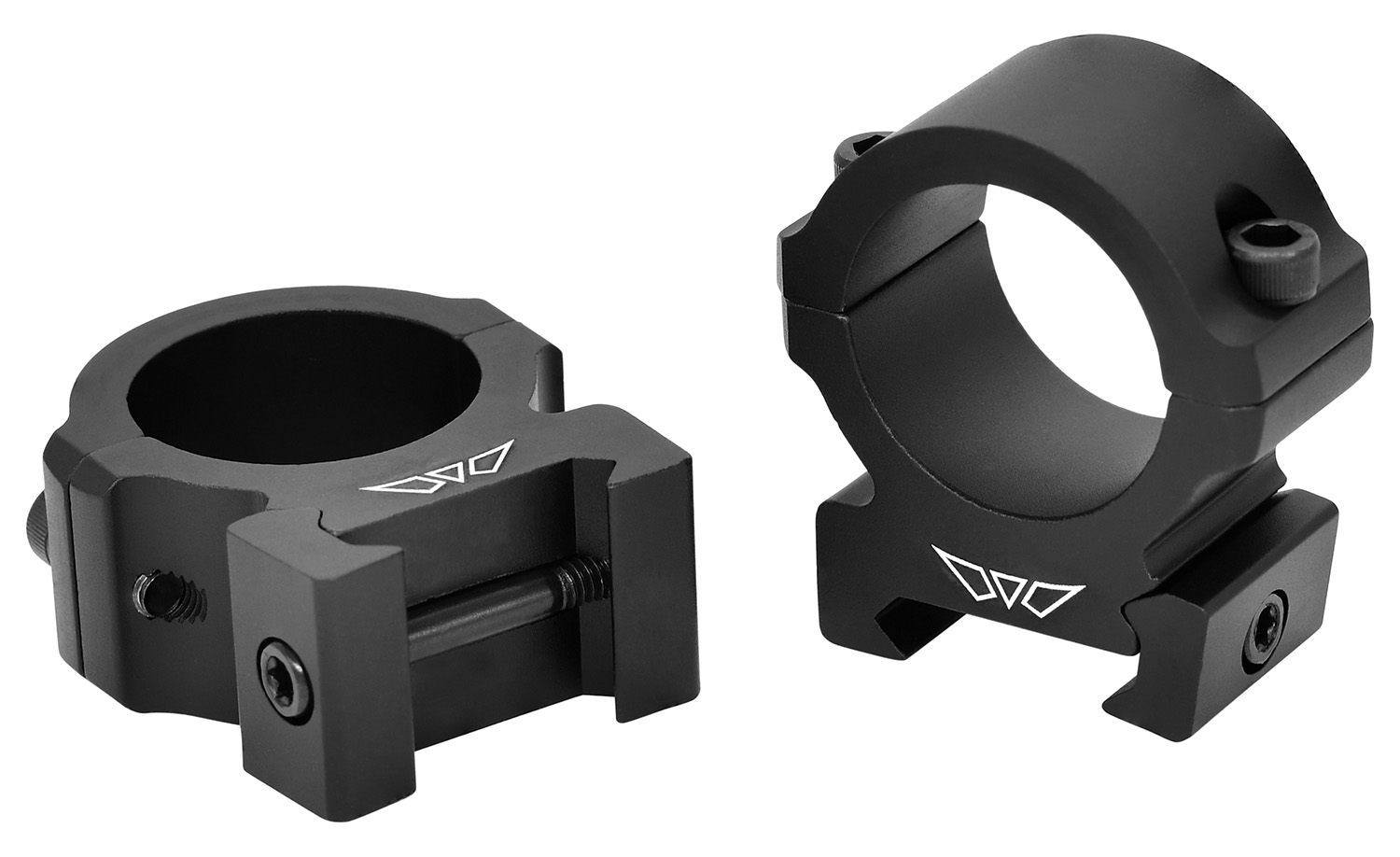 Warne Vapor Horizontal 1" Ring Set, Matte Black - Warne