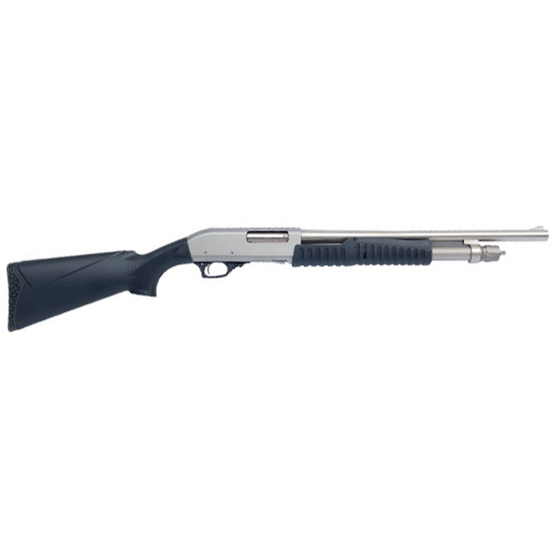 Dickinson XX2-S 12 Gauge 18.5" Pump Action, Silver/Black - XX2-S-M - Dickinson