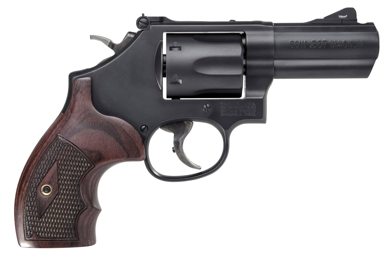 Smith & Wesson 19 Carry Comp .357 Mag Revolver, 3" Barrel, NS Front Only Sights, Black - 12039 - Smith & Wesson