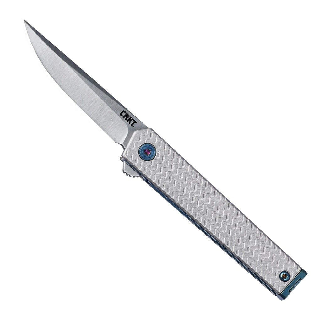 CRKT CEO Microflipper Folding Drop Point Knife, Silver - 7081 - CRKT