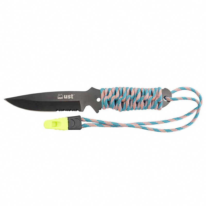 UST ParaKnife 4.0 PRO 4" Paracord Handle w/ Fire Starter Fixed Blade Knife, Black - 1156868 - Ultimate Survival Technologies