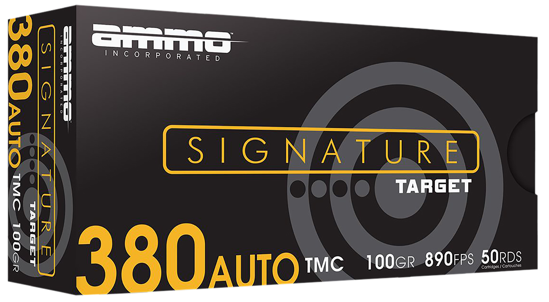 Ammo Inc Signature .380 ACP Ammunition, 50 Rounds TMC 100Gr - 380100TMCA50 - Ammo Inc