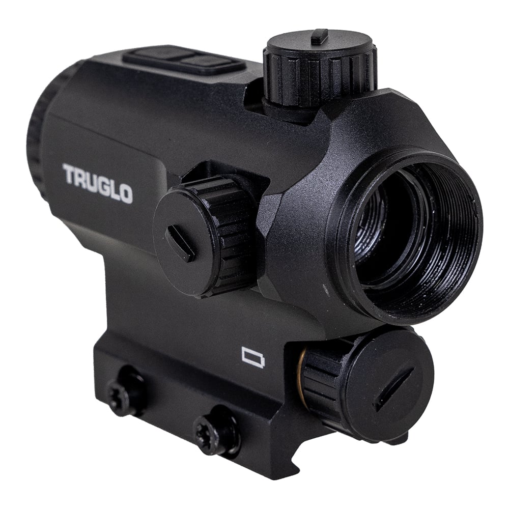 Truglo PR1 Prism, Red Dot, 1X25, 6 MOA Red Dot with Outer Ring, Black, Includes Lens Covers - Truglo
