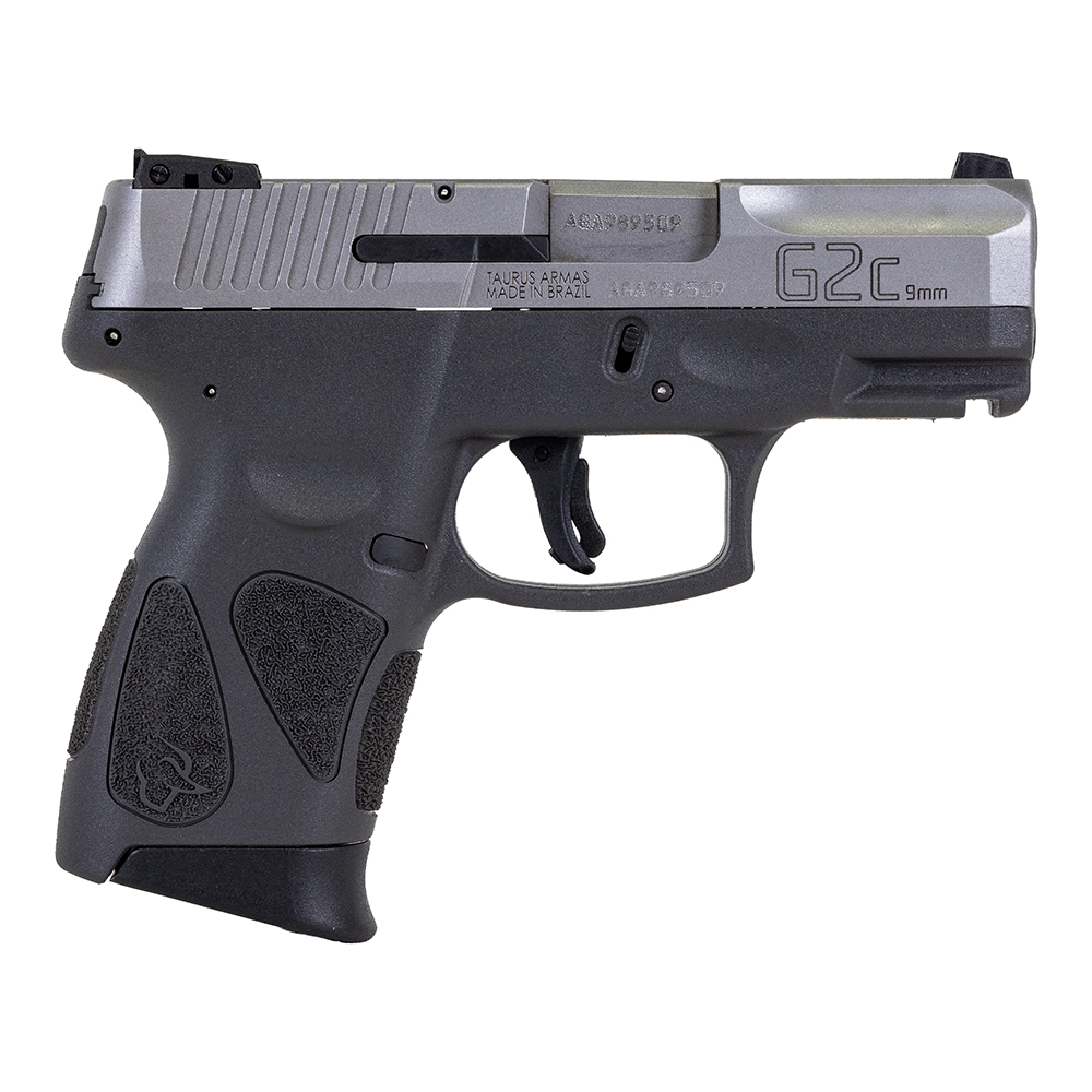 Taurus G2C 9mm Pistol, 3.26" Barrel, Adjustable Sights, Gray, Silver - 1G2C93912G - Taurus