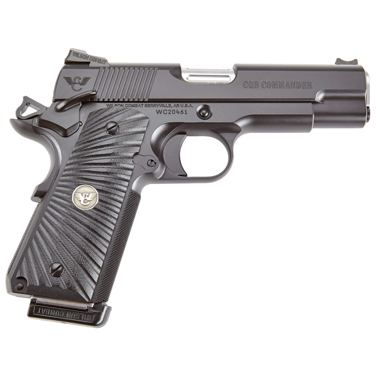 Wilson Combat .45 ACP 1911 Pistol, 4.25" Barrel, Fiber Optic Front Sights, Black - COMPR45A - Wilson Combat