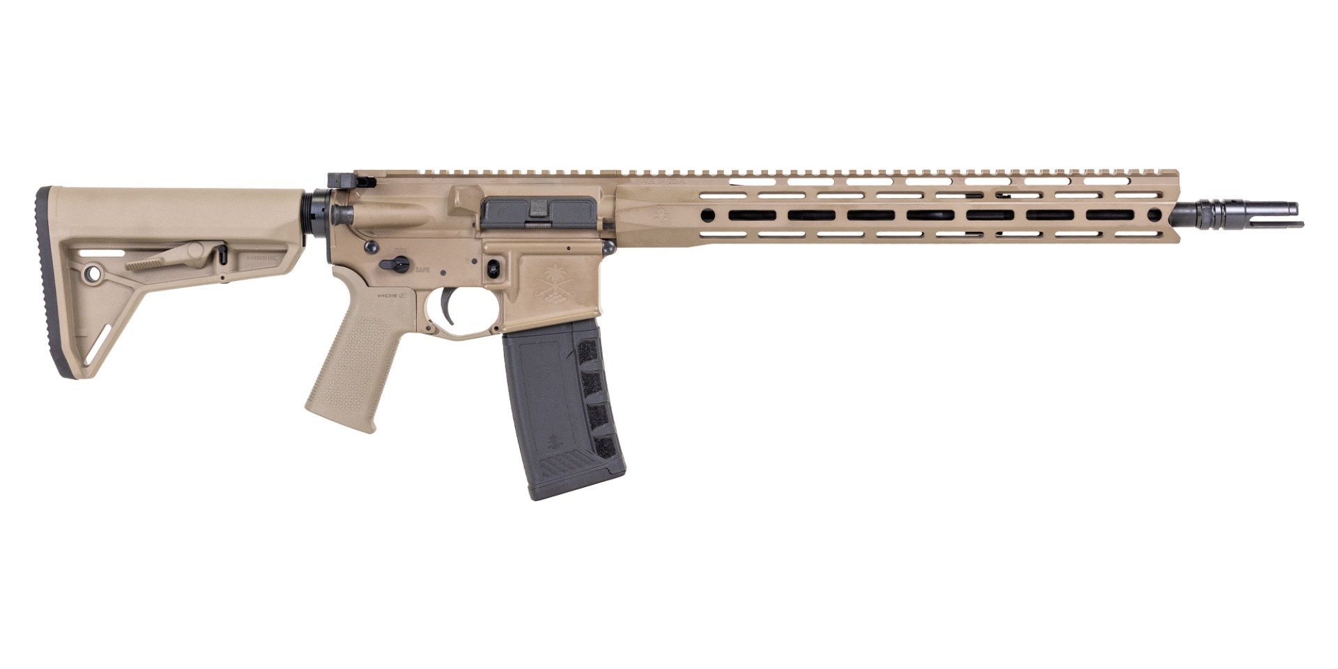 PSA "Sabre" Forged 16" Nitride 5.56 with 15" Sabre Lock up Rail and Magpul SL Furniture Rifle -  FDE Cerakote - Palmetto State Armory