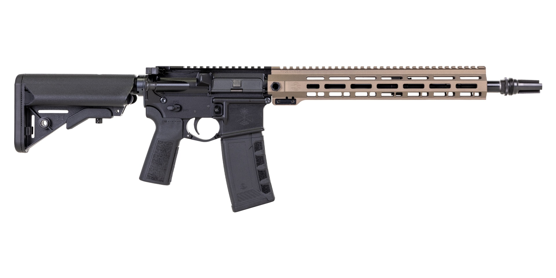 PSA "Sabre" Forged 14.5" .223 Wylde M4 13" Sabre QD Rail Smoked Bronze and Pin/Weld SilencerCo ASR Flash Hider - Sop-Mod Rifle - Palmetto State Armory