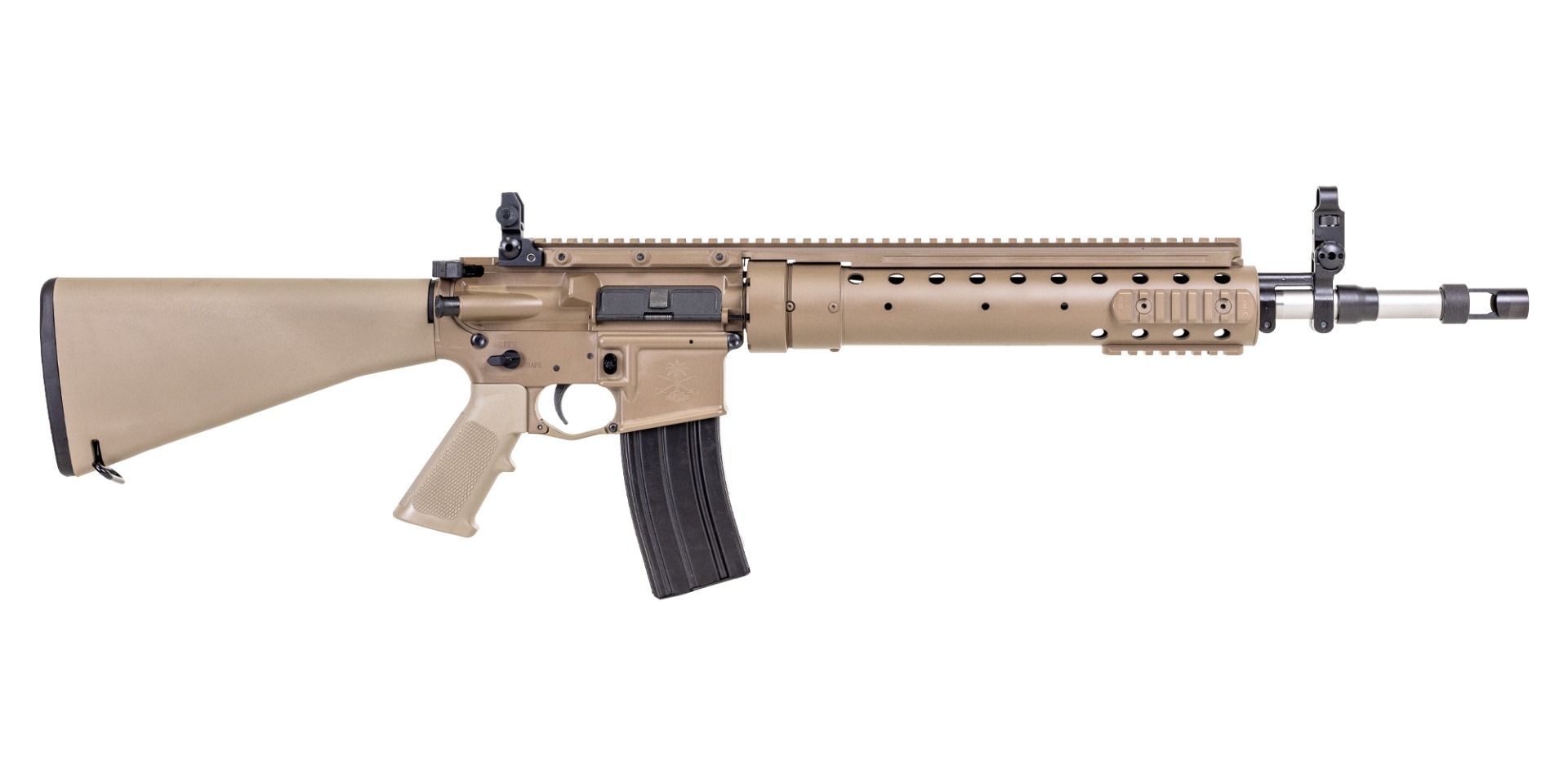 PSA Sabre-15 MK12 Mod 0 with PRI Gen III Tube and Full Length Rail 18" A1 Rifle - FDE - Palmetto State Armory