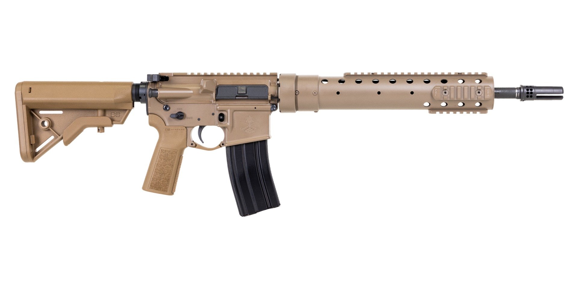 PSA "Sabre" MK12 Mod S 14.5" FN CHF CL PRI Gen 3 Tube and Surefire Warcomp P&W Rifle with B5 Bravo Furniture - FDE - Palmetto State Armory